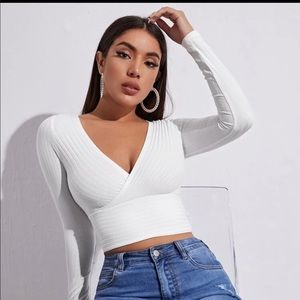 SHEIN cropped long sleeve top